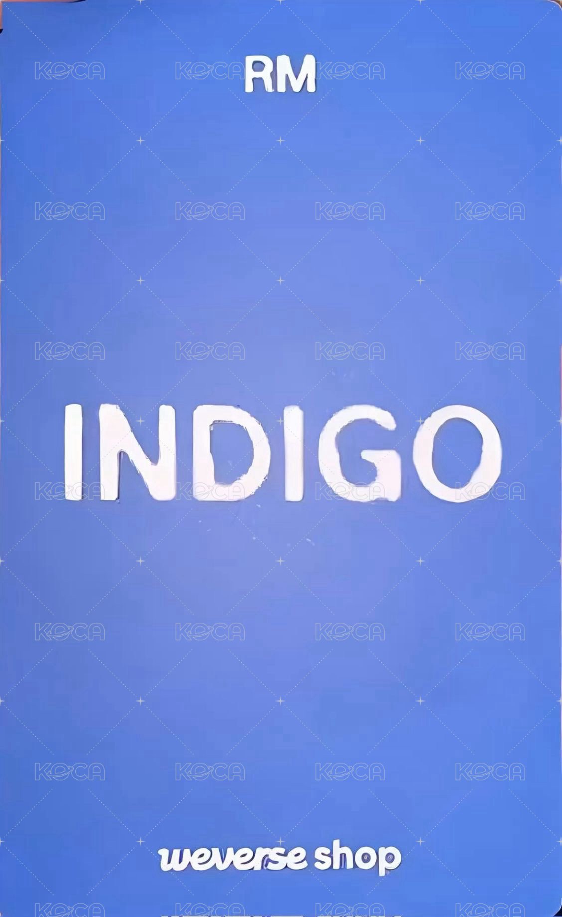 INDIGO wvs 特典卡  背面