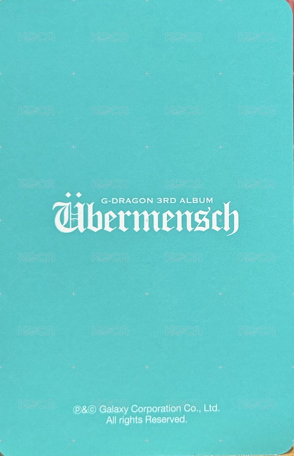 Übermensch 專輯卡 電子專 背面