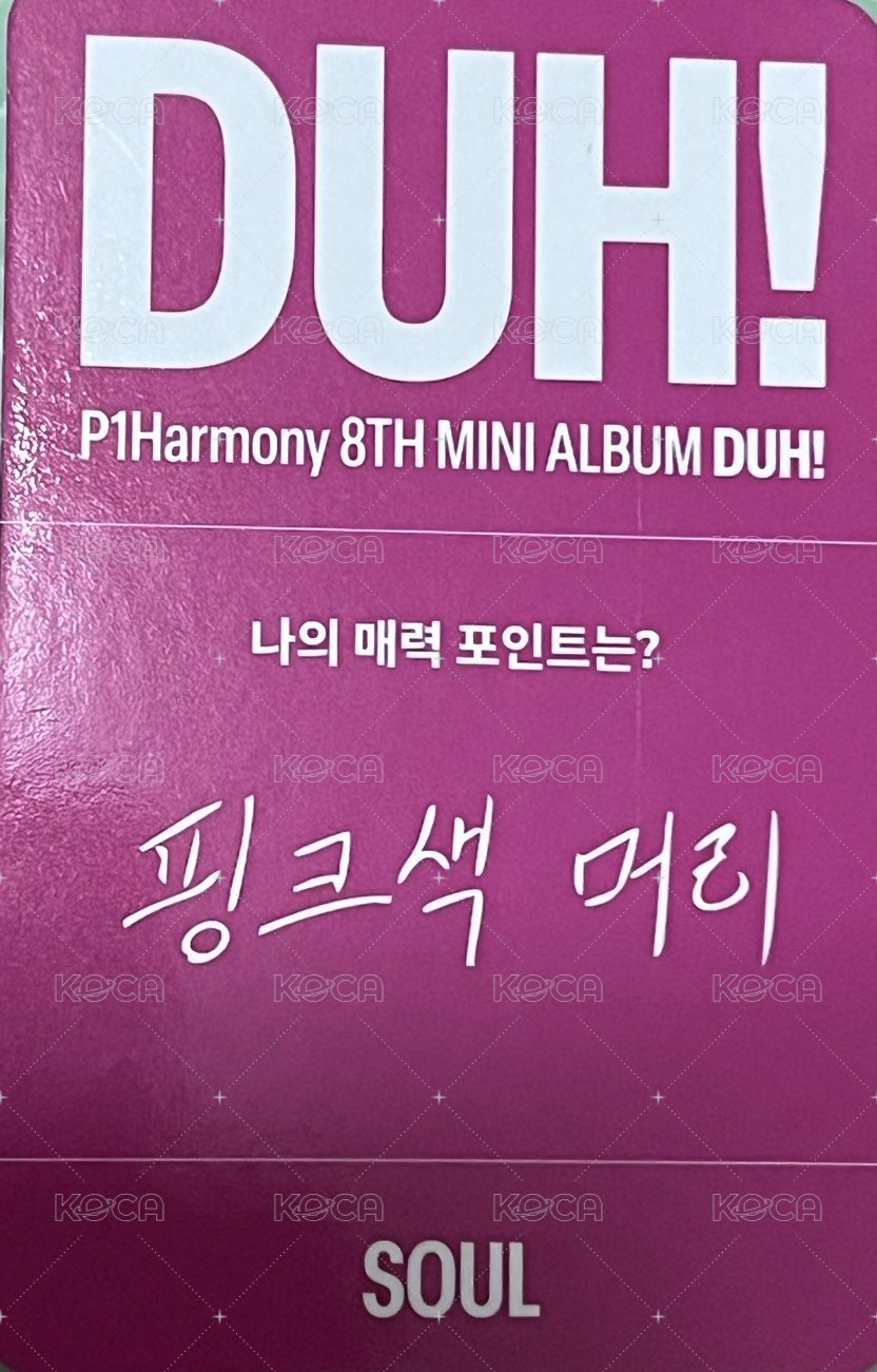 DUH 專輯卡  背面