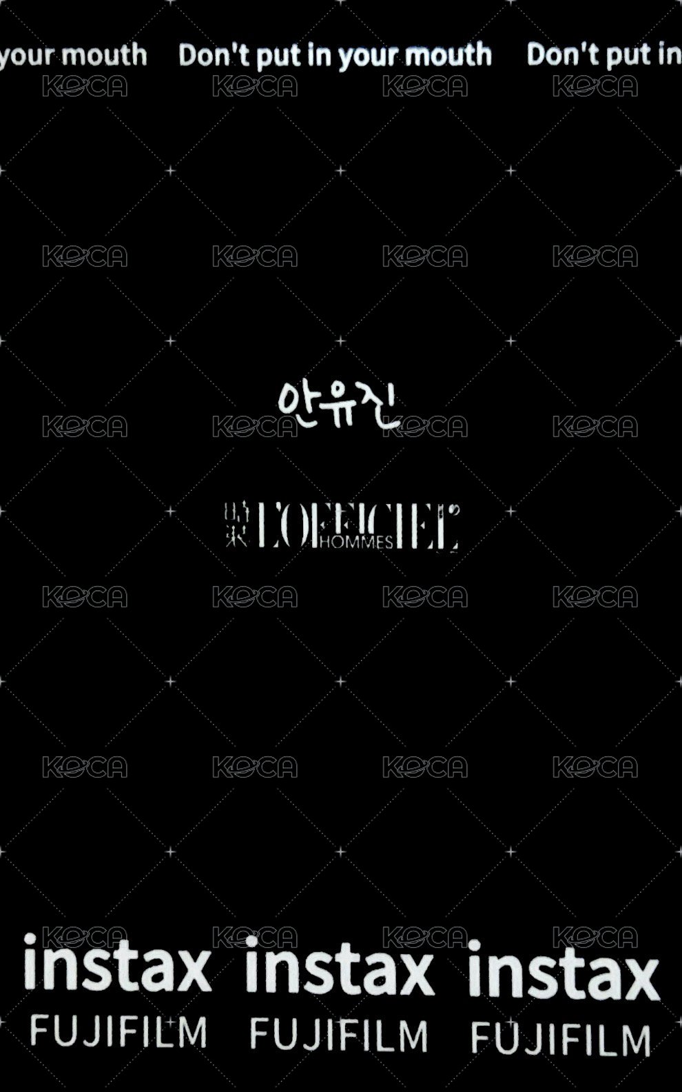 yujin X時裝男士 拍立得B2 雜誌卡  背面