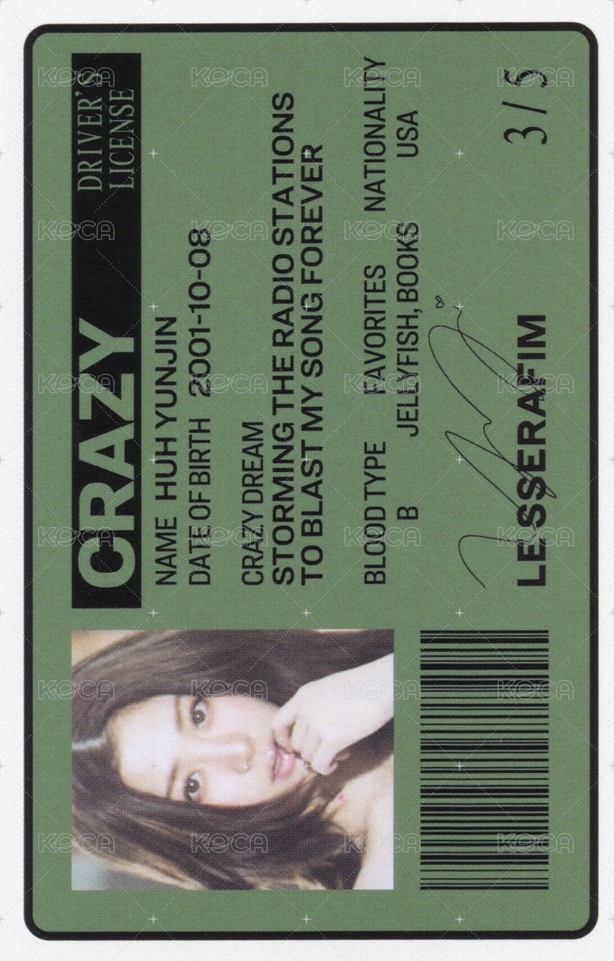 CRAZY 專輯卡 VOL.2 專卡 背面