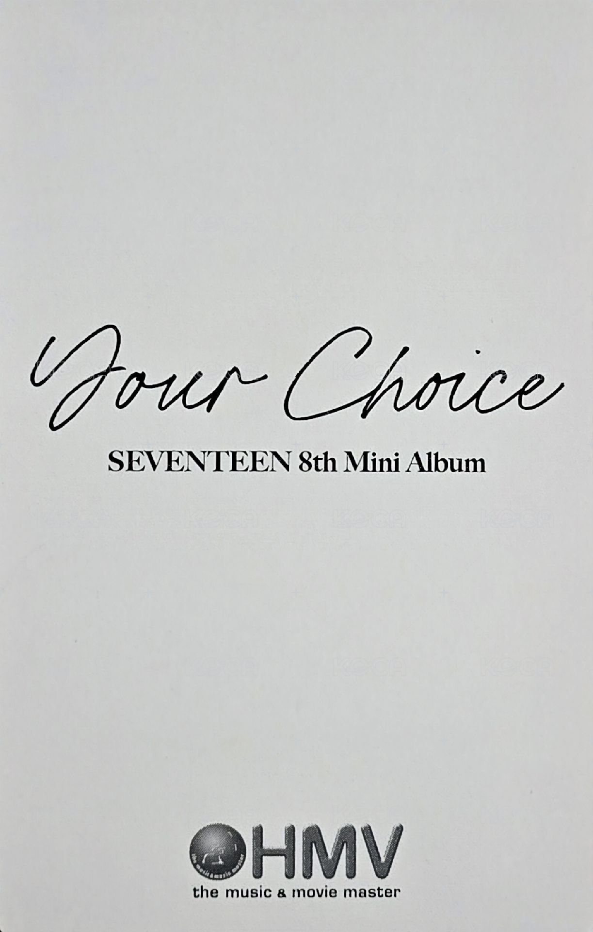 MINI8 hmv 預售 特典卡  背面