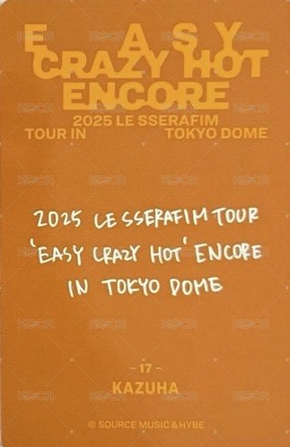 25‘巡迴 東京巨蛋 隨機卡  背面