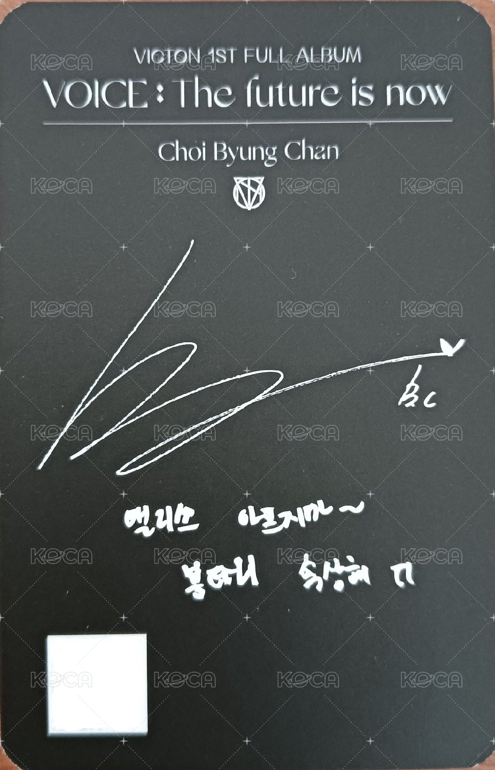 VICTON 1ST FULL ALBUM [VOICE : The future is now] 專輯卡  背面