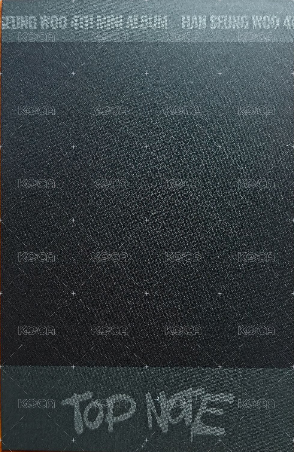 HAN SEUNG WOO 4TH MINI ALBUM [TOP NOTE] Keyring版 專輯卡  背面