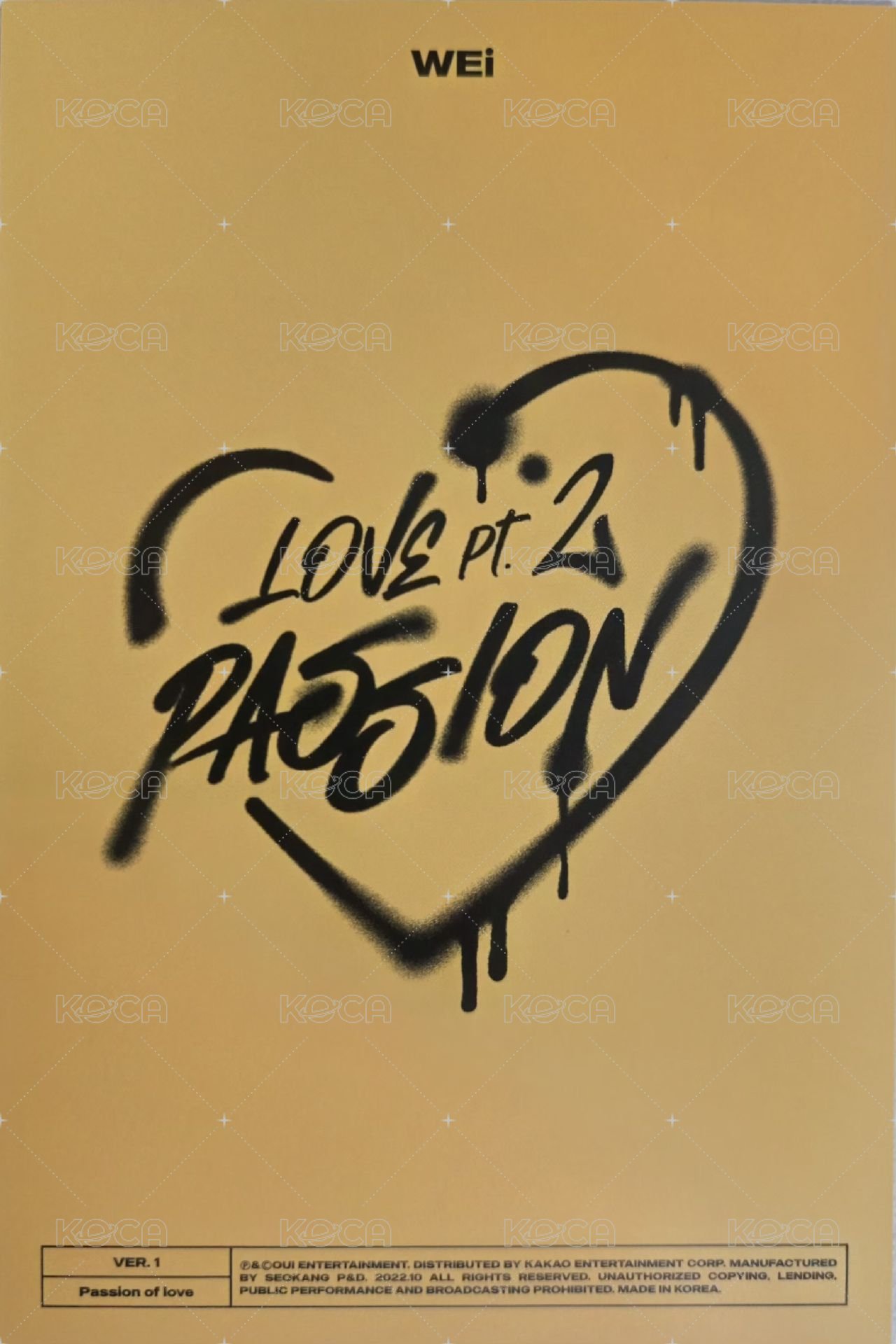 迷你五輯 專輯卡 底片照片 Passion of love ver. 背面