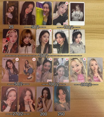 ITZY YEJI LIA RYUJIN CHAERYEONG YUNA 特典卡 簽售卡 幸運卡 年曆卡 代言卡 預售卡