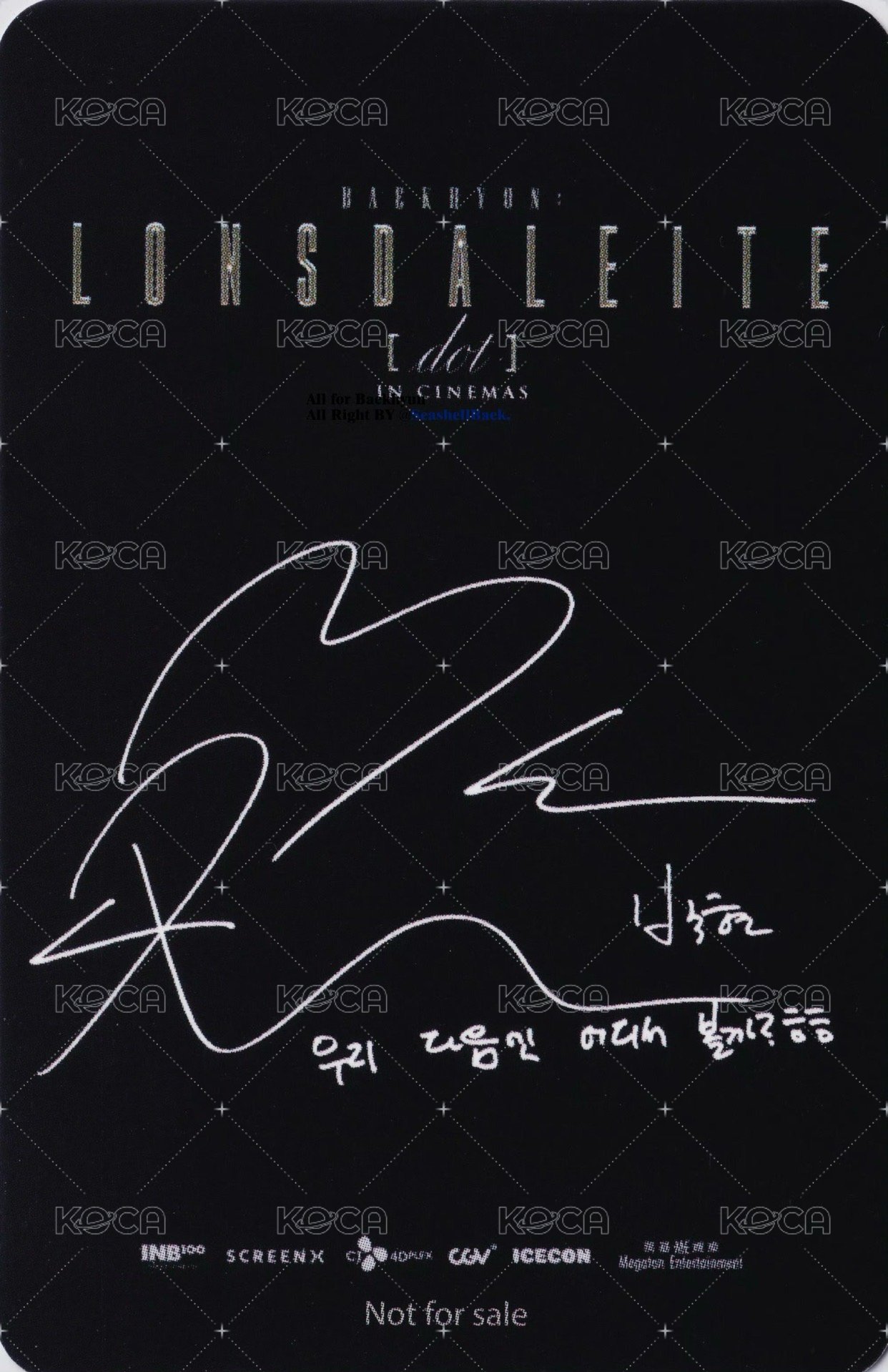 一巡安可 電影卡  背面