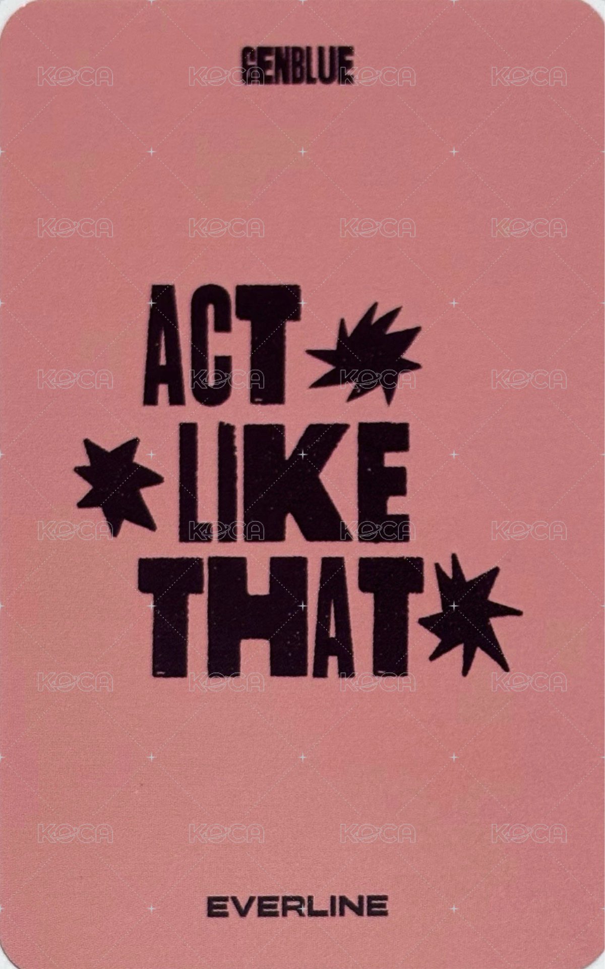 ACT LIKE THAT el 6.0 線上 簽售卡 빼꼼 ver. 背面