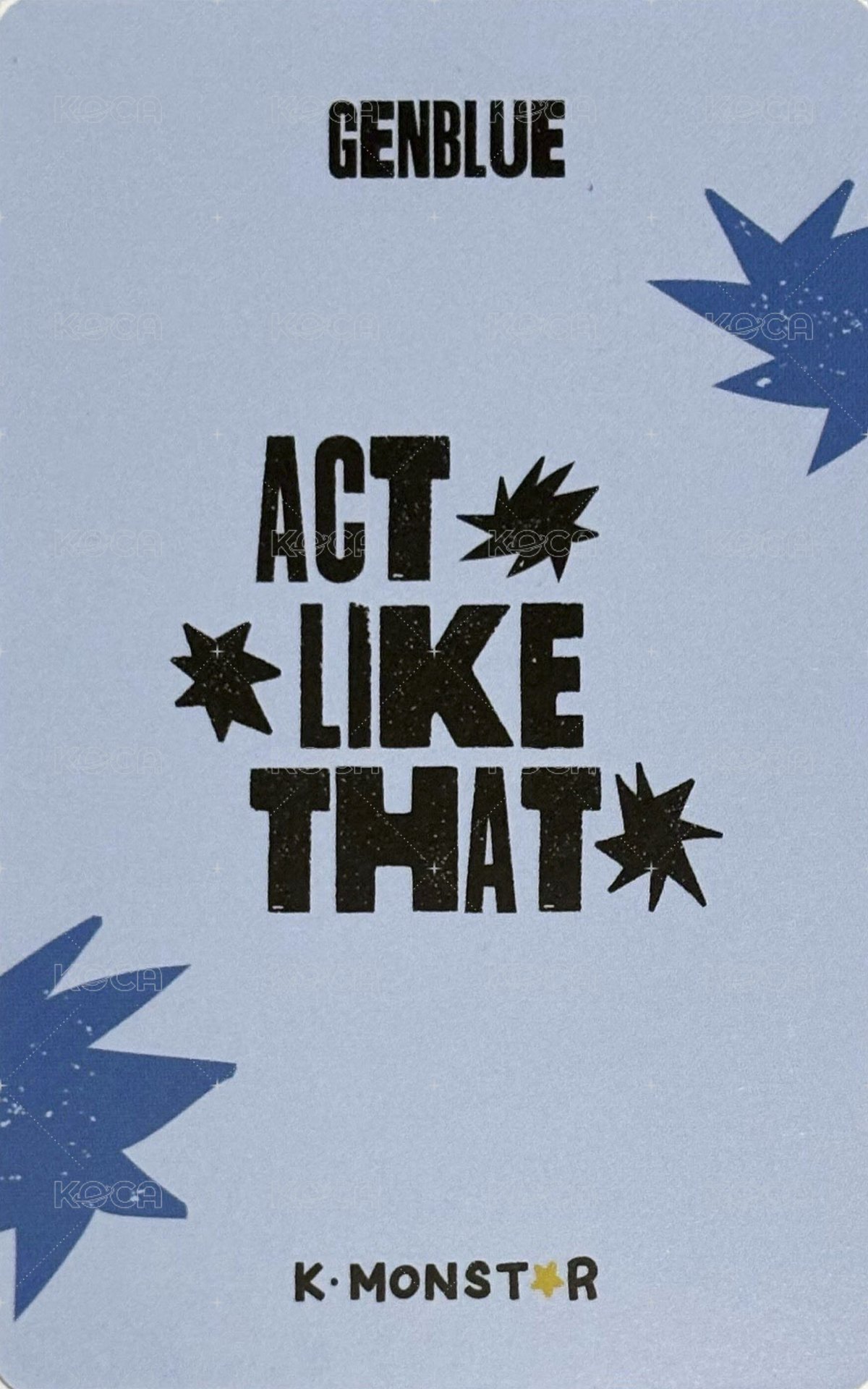 ACT LIKE THAT km 2.0 線下 簽售卡 도넛 ver. 背面