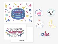 24生日 立體折頁卡片 & 貼紙 SET