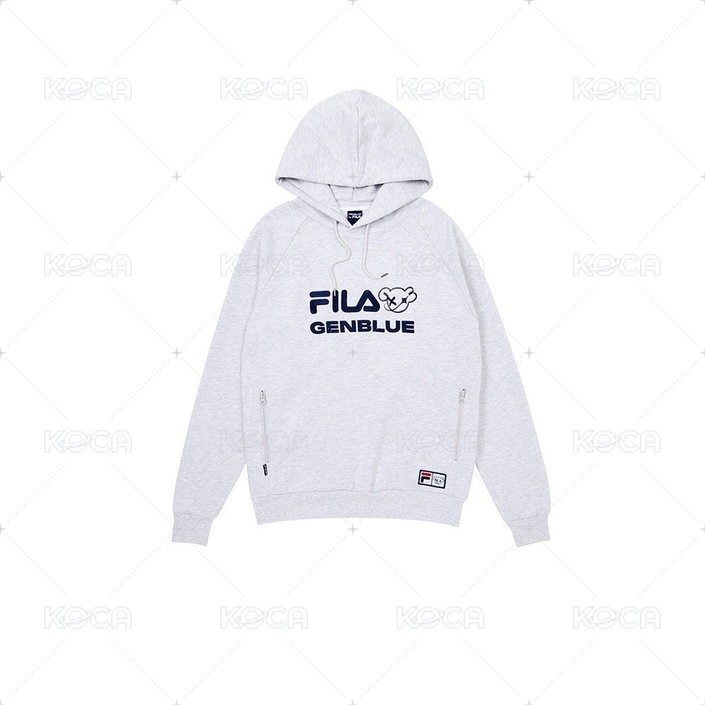 中性連帽長袖T恤 淺麻灰