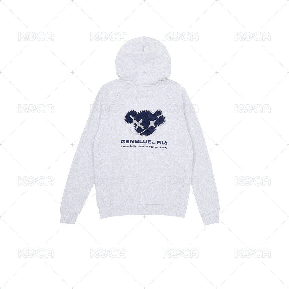 中性連帽長袖T恤 淺麻灰