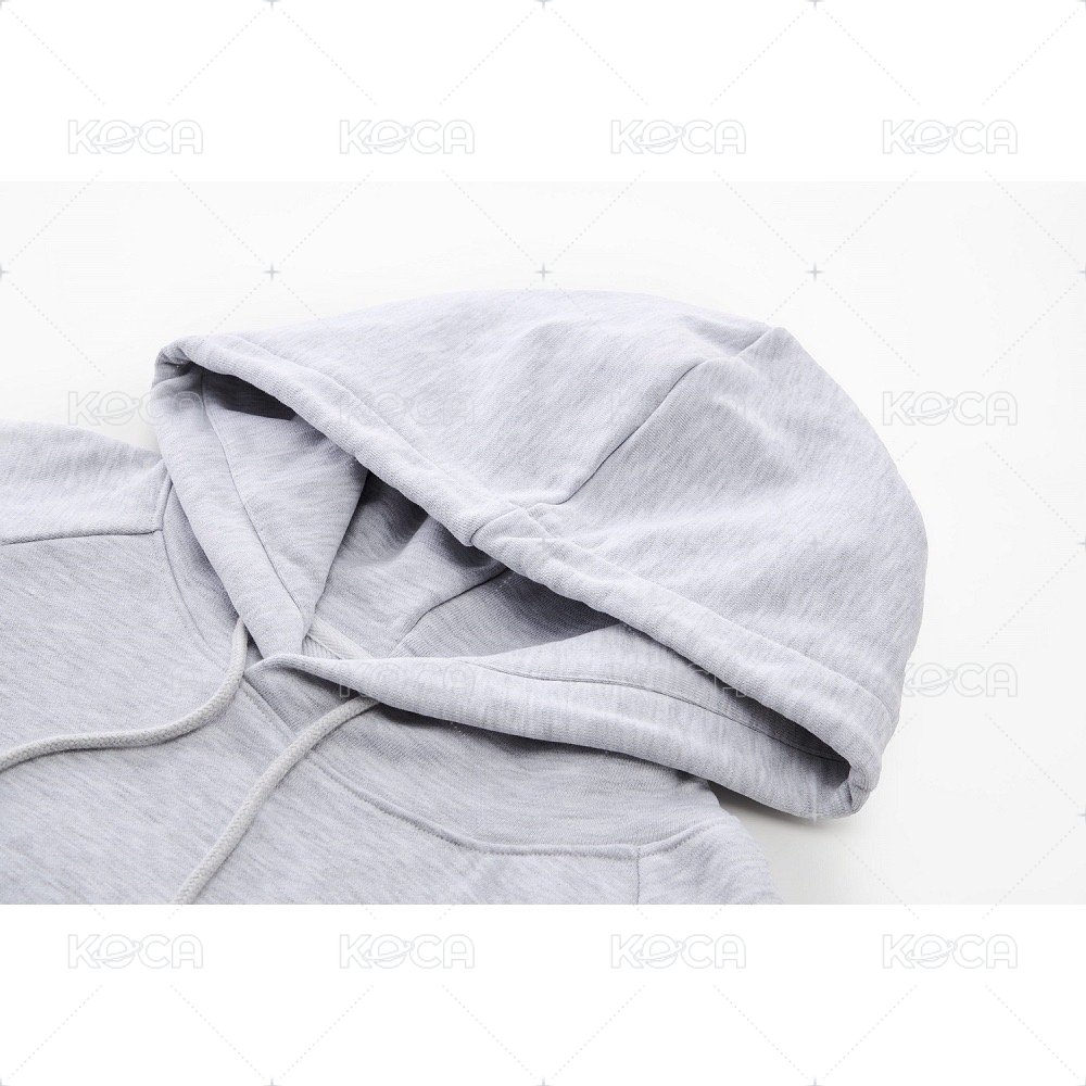 中性連帽長袖T恤 淺麻灰