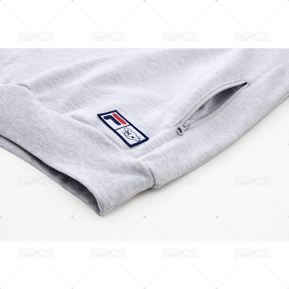 中性連帽長袖T恤 淺麻灰