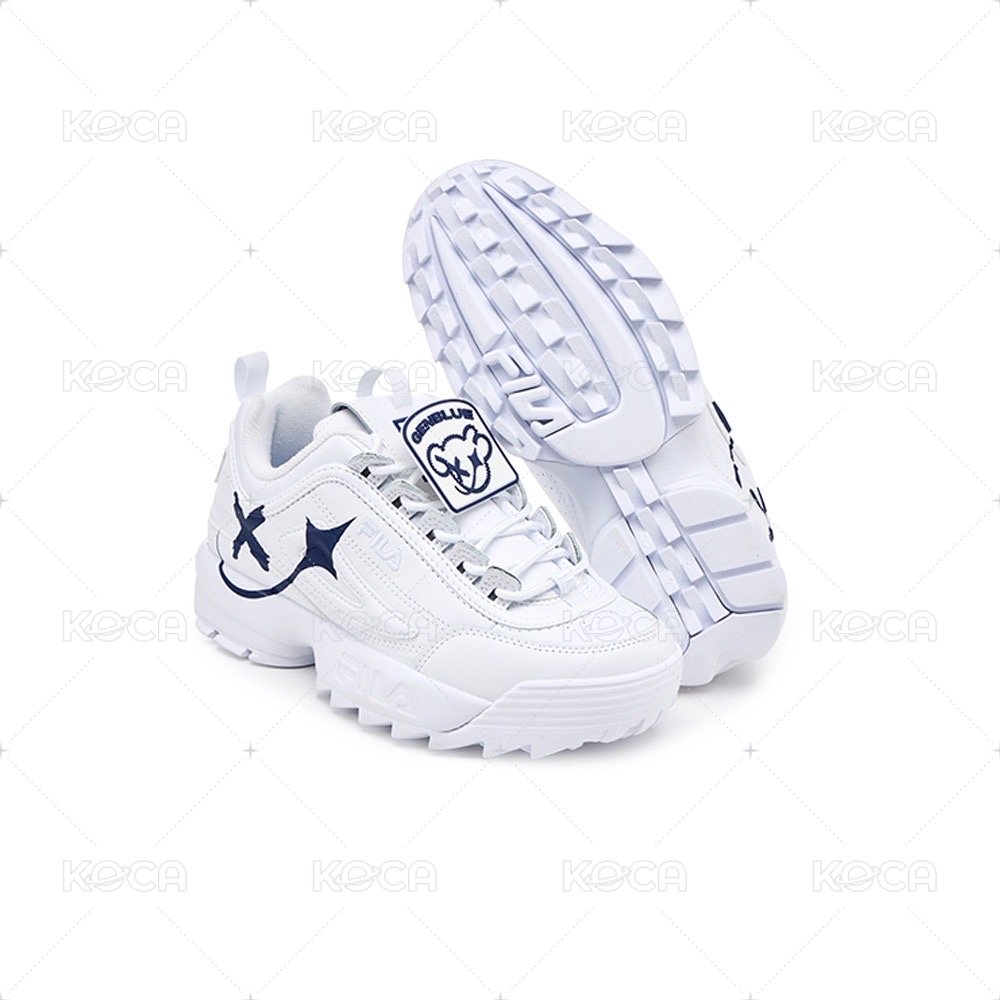 中性運動老爹鞋 白/藍