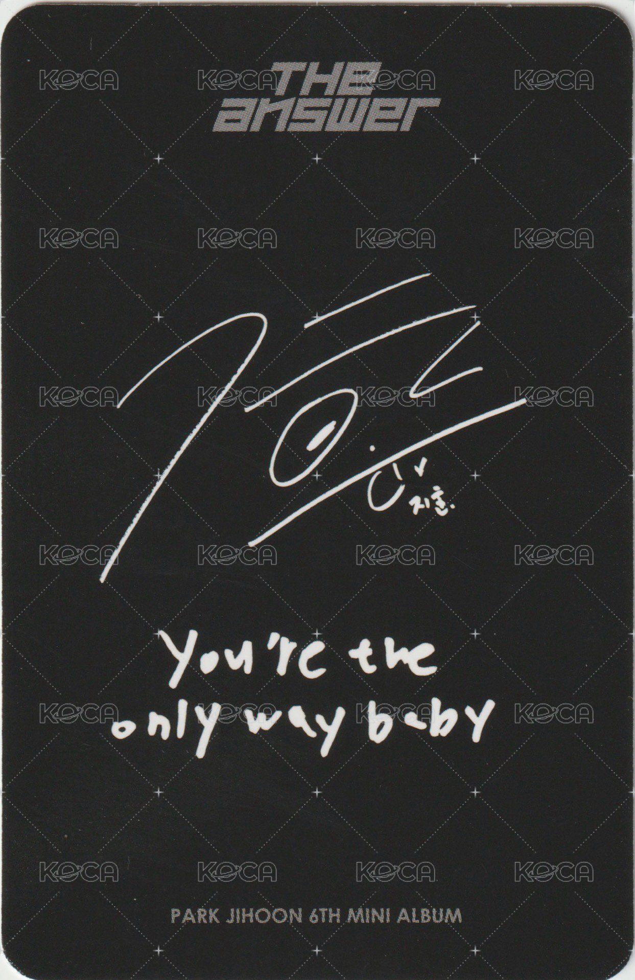 THE ANSWER 專輯卡 (NIGHT ver.) 背面