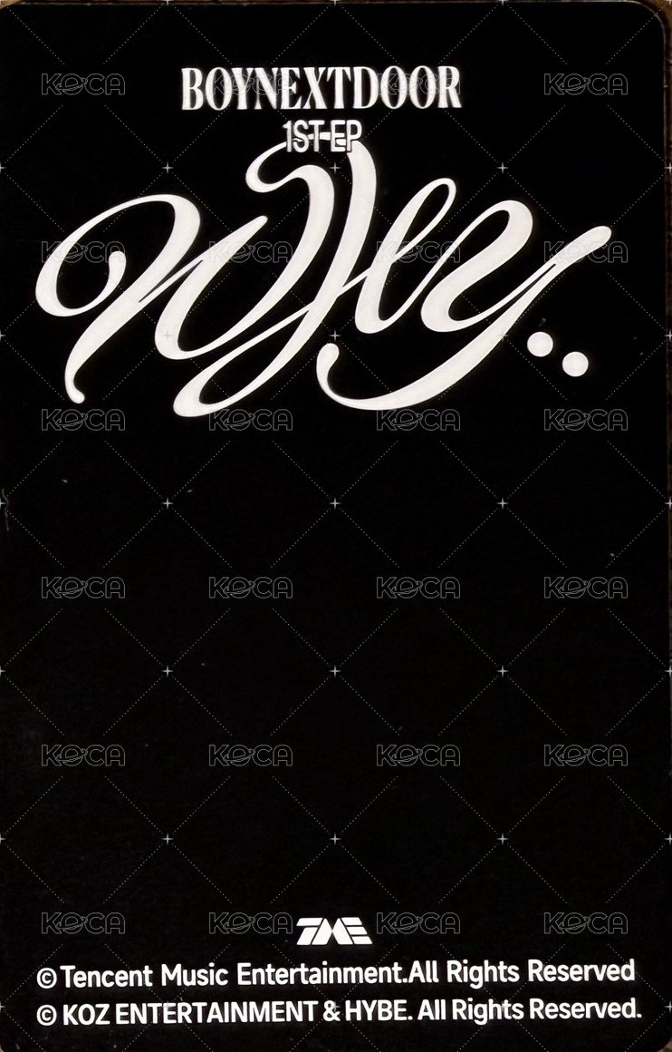 WHY.. QQ音樂 新專造型卡 星光卡 B 背面