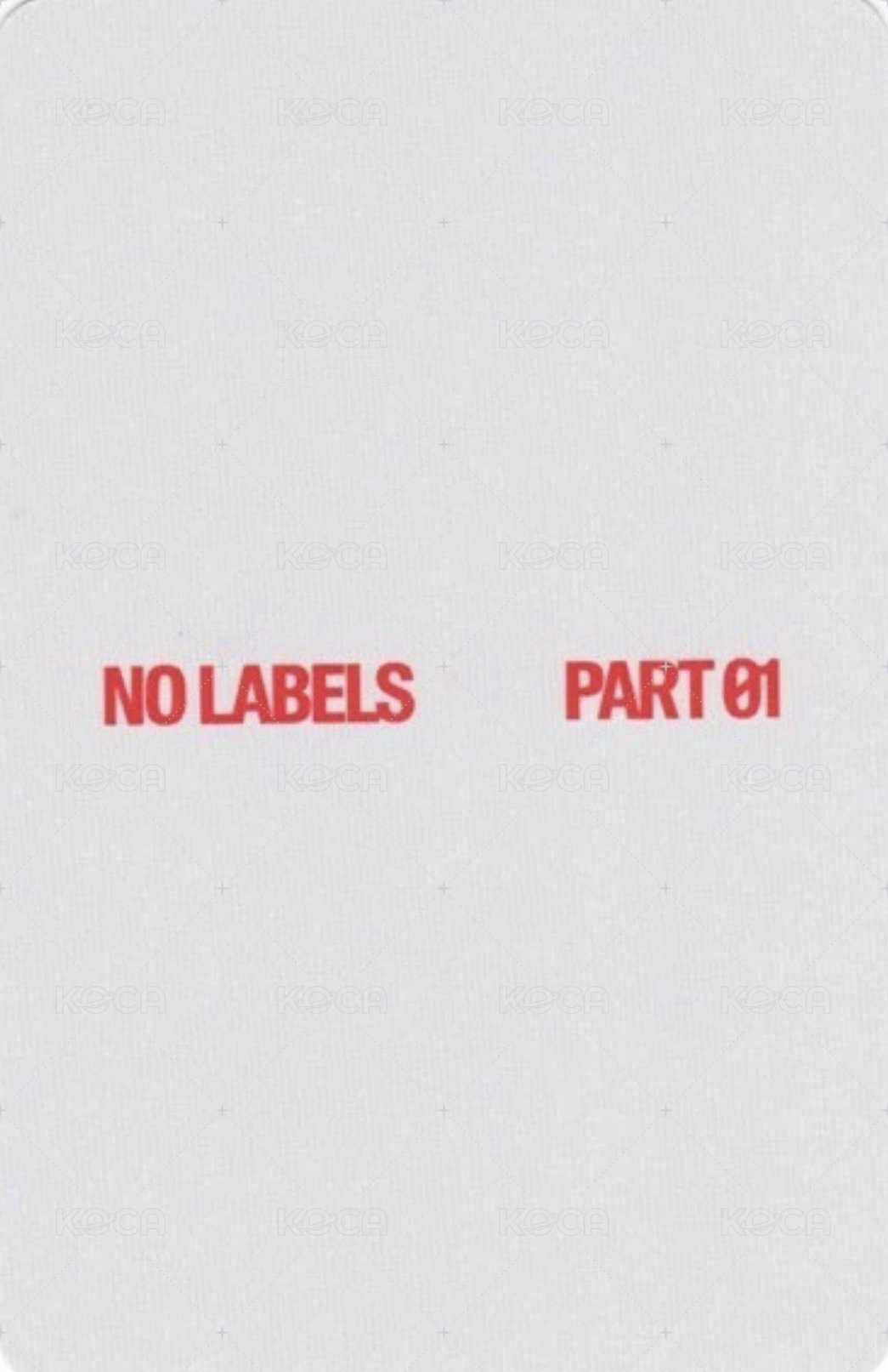 NO LABELS bdm 預售 特典卡  背面