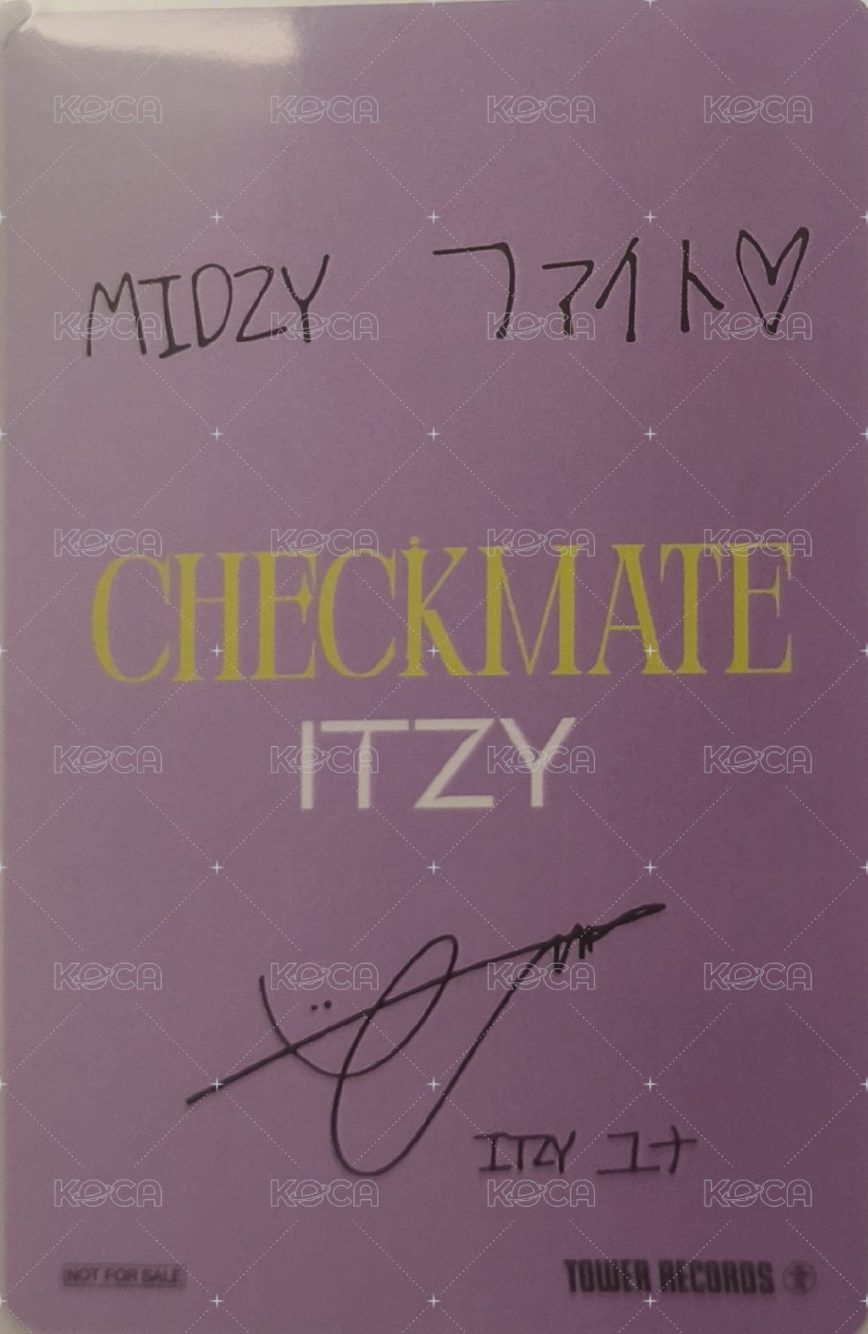 CHECKMATE 塔店 特典卡  背面