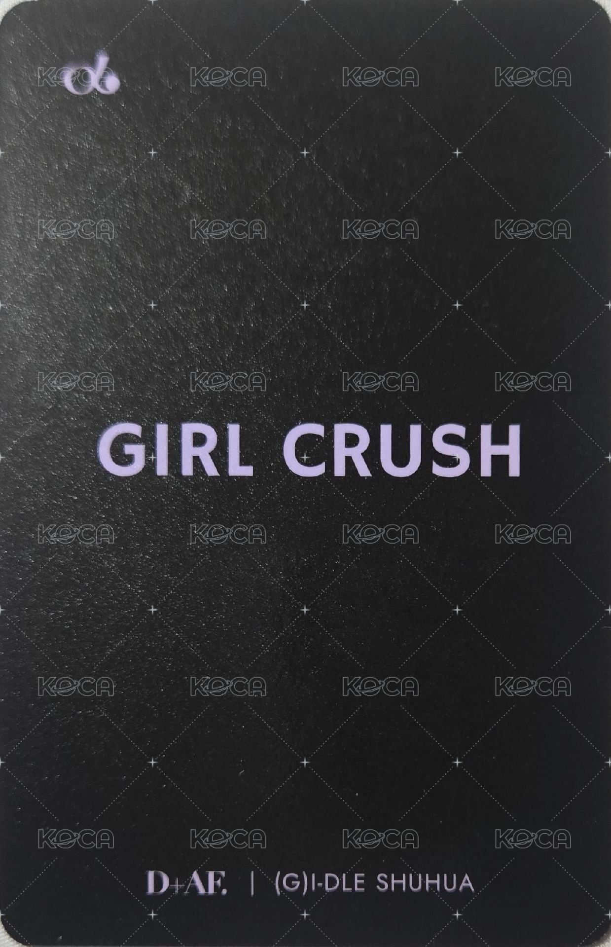 idle 舒華 D+AF 代言卡  背面