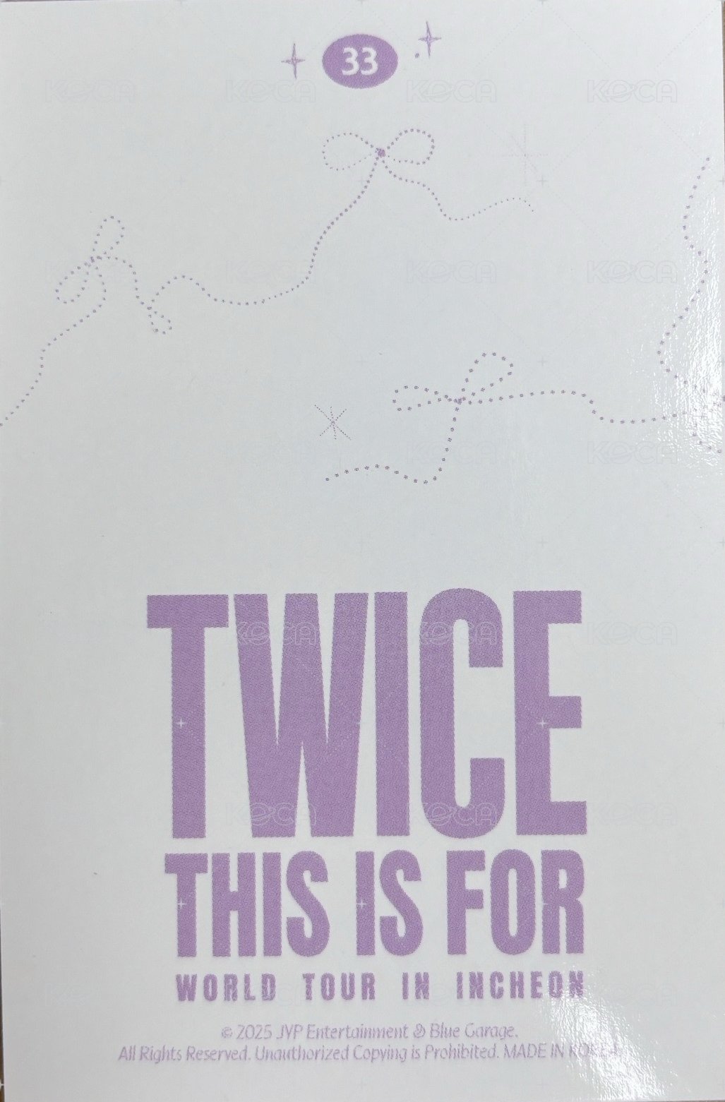 六巡 隨機卡 韓-33 背面