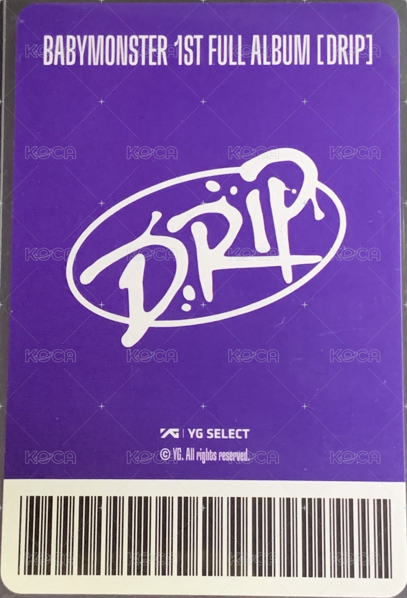 DRIP yg 線上 簽售卡  背面