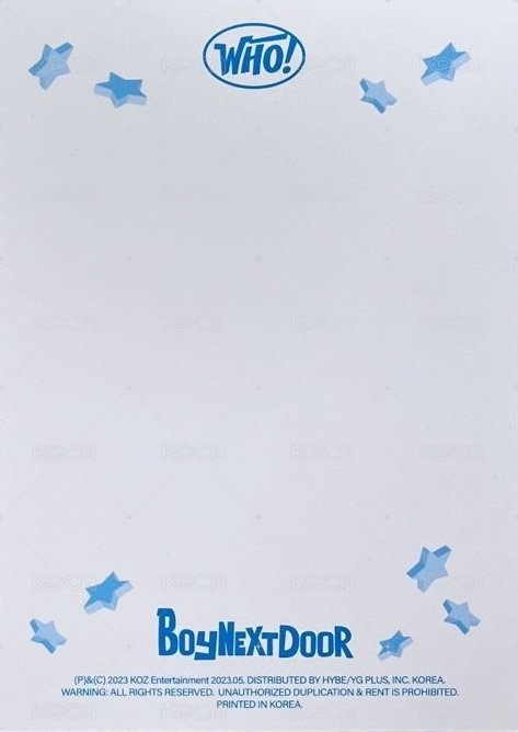 WHO! 專輯 明信片 Crunch ver. 背面