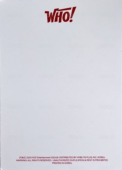 WHO! 專輯 明信片 Who ver. 背面