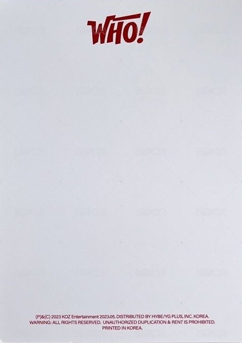 WHO! 專輯 明信片 who ver. 背面