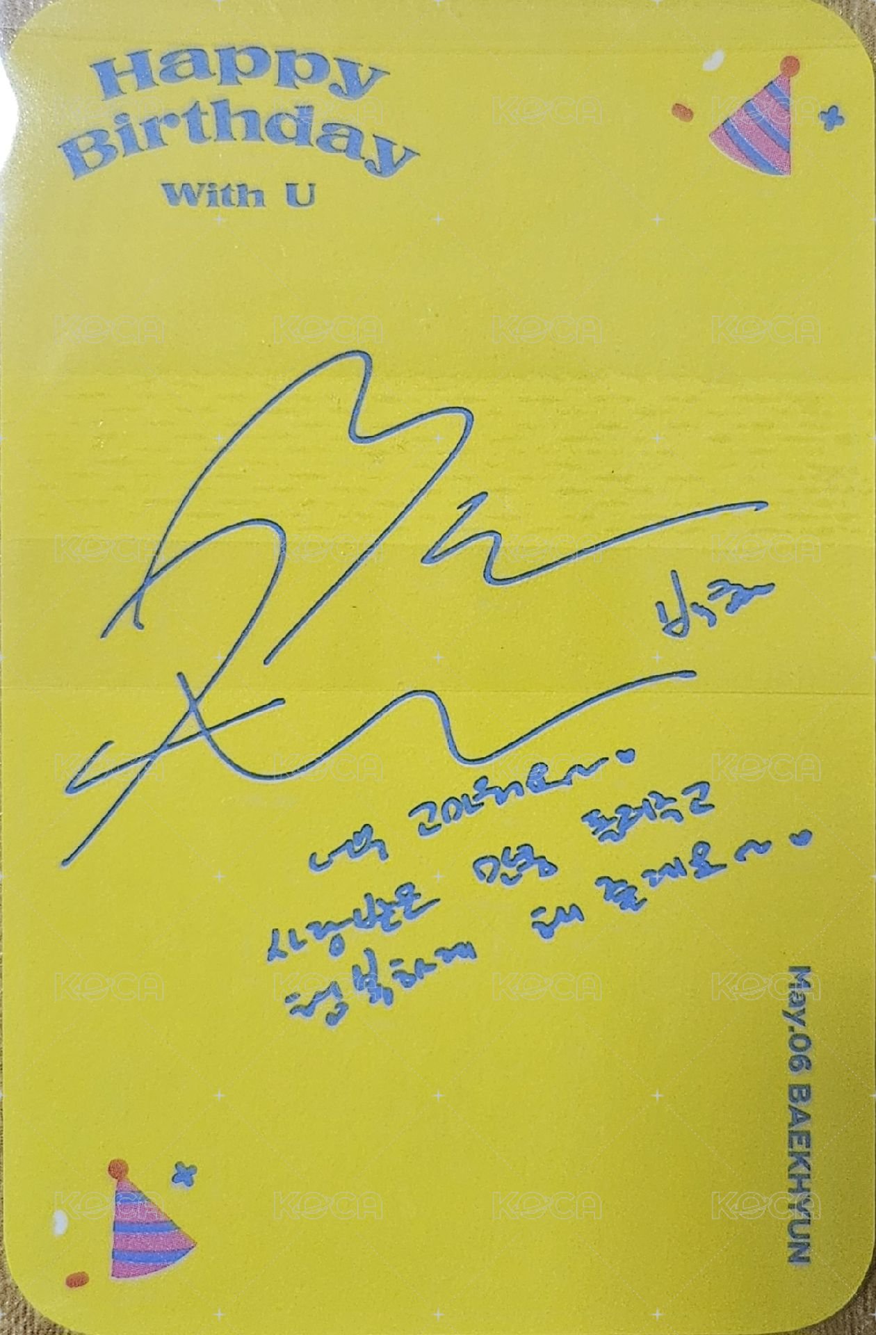 23生日 2023伯賢生日卡 周邊卡  背面