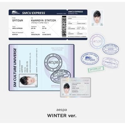 ⚡️aespa SMCU 2021 Winter 冬天 金旼炡 Karina 劉知珉 kwangya 護照組 小卡