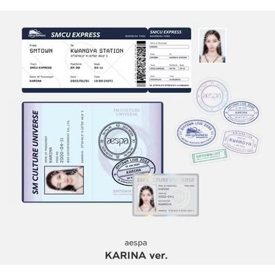 ⚡️aespa SMCU 2021 Winter 冬天 金旼炡 Karina 劉知珉 kwangya 護照組 小卡
