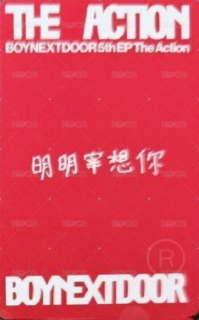 The Action yzy 預售 1.0 特典卡  背面