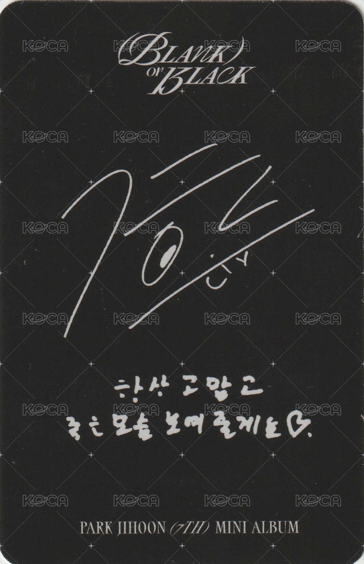 Blank or Black 專輯卡 (VEILED BLACK ver.) 背面