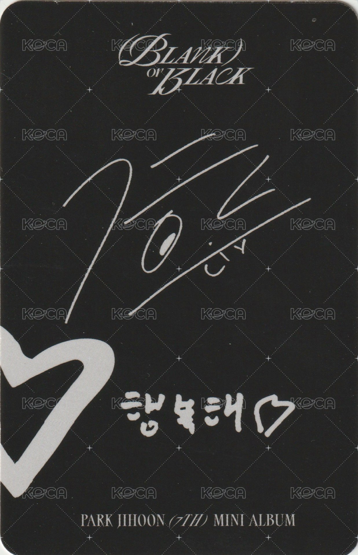 Blank or Black 專輯卡 (VEILED BLACK ver.) 背面