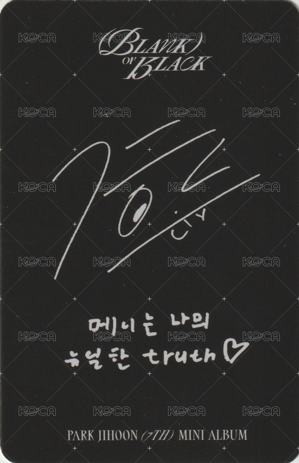 Blank or Black 專輯卡 (VEILED BLACK ver.) 背面