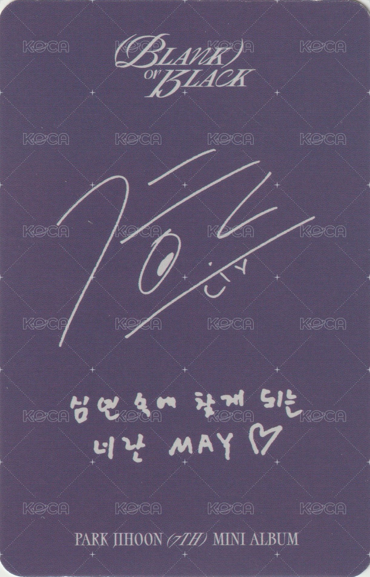 Blank or Black 專輯卡 (BLANK SPACE ver.) 背面