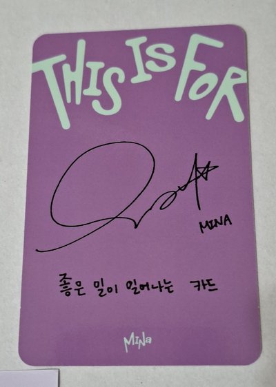 Twice This Is For Mina 專輯卡