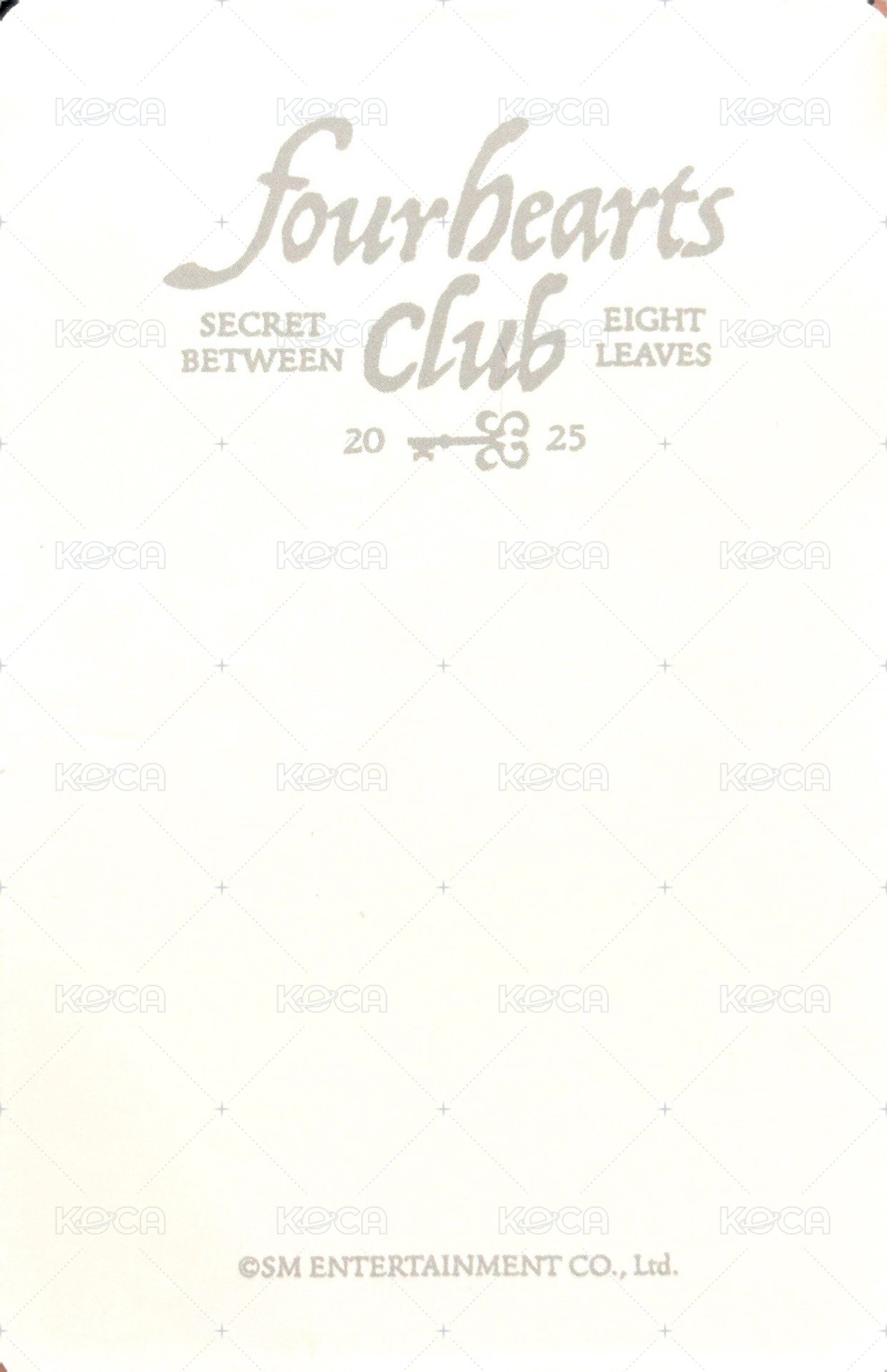 Four hearts club 周邊卡 化妝包ID卡 背面