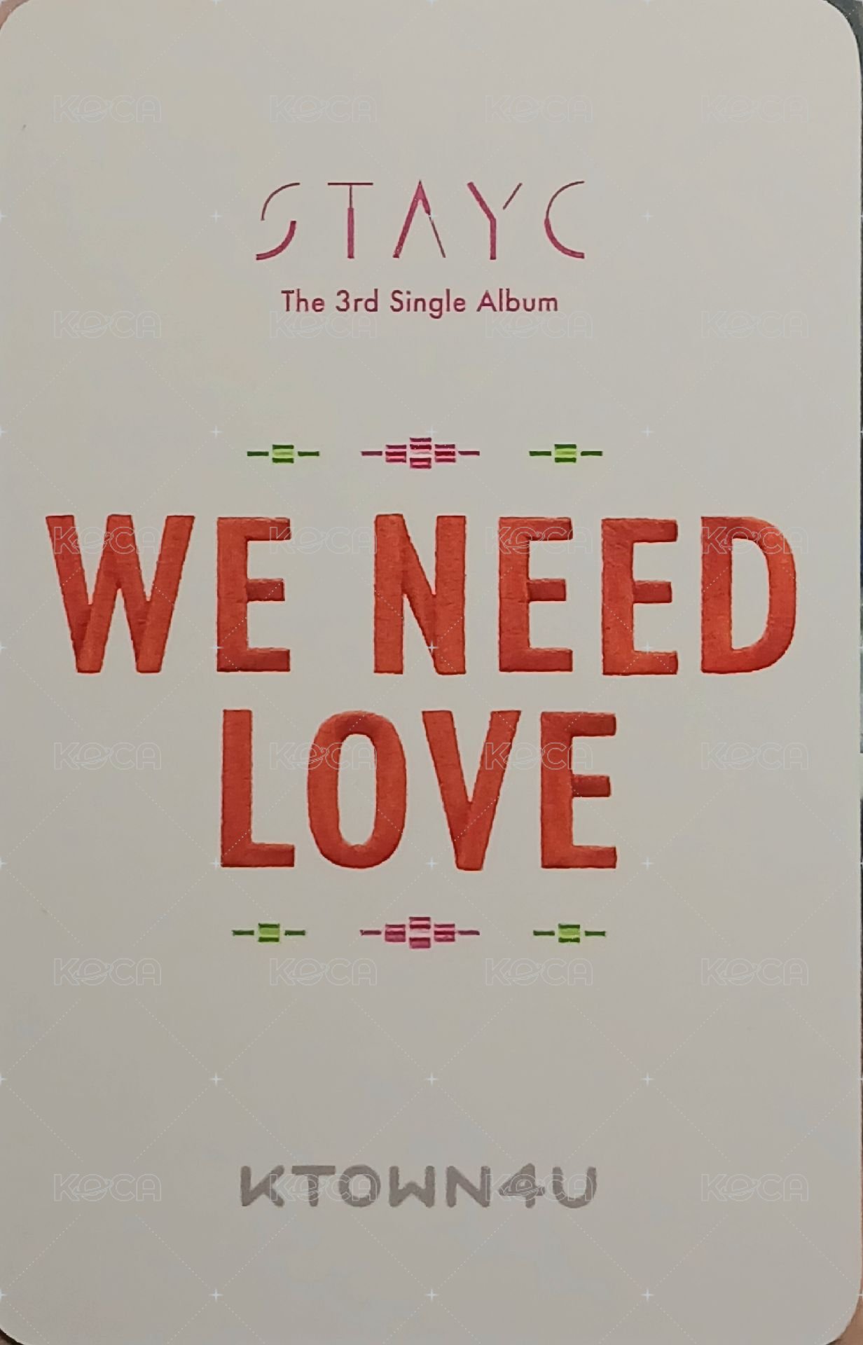 WE NEED LOVE k4 特典卡  背面