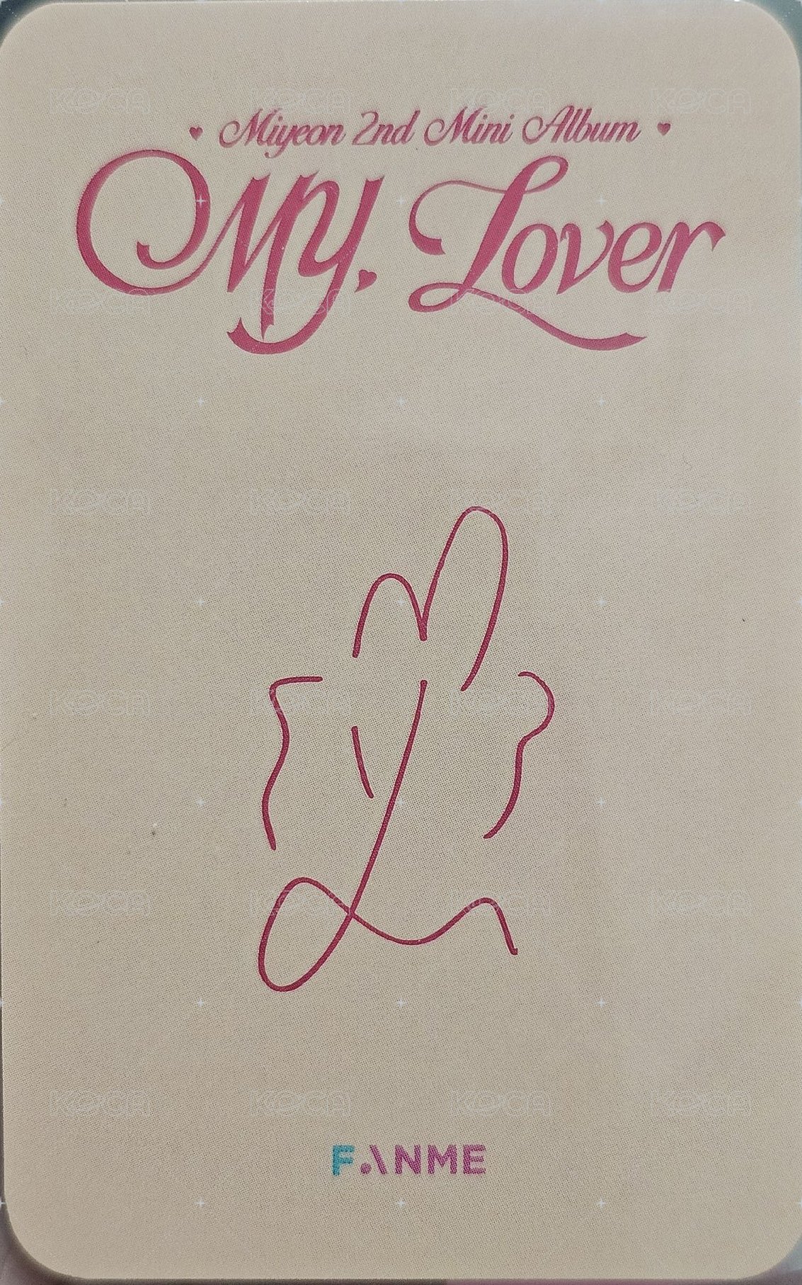 MY, Lover fanme 線下1.0 入場卡 / 場限卡 台北簽售 背面