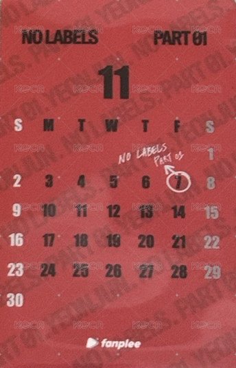 NO LABELS fp 預售 特典卡  背面