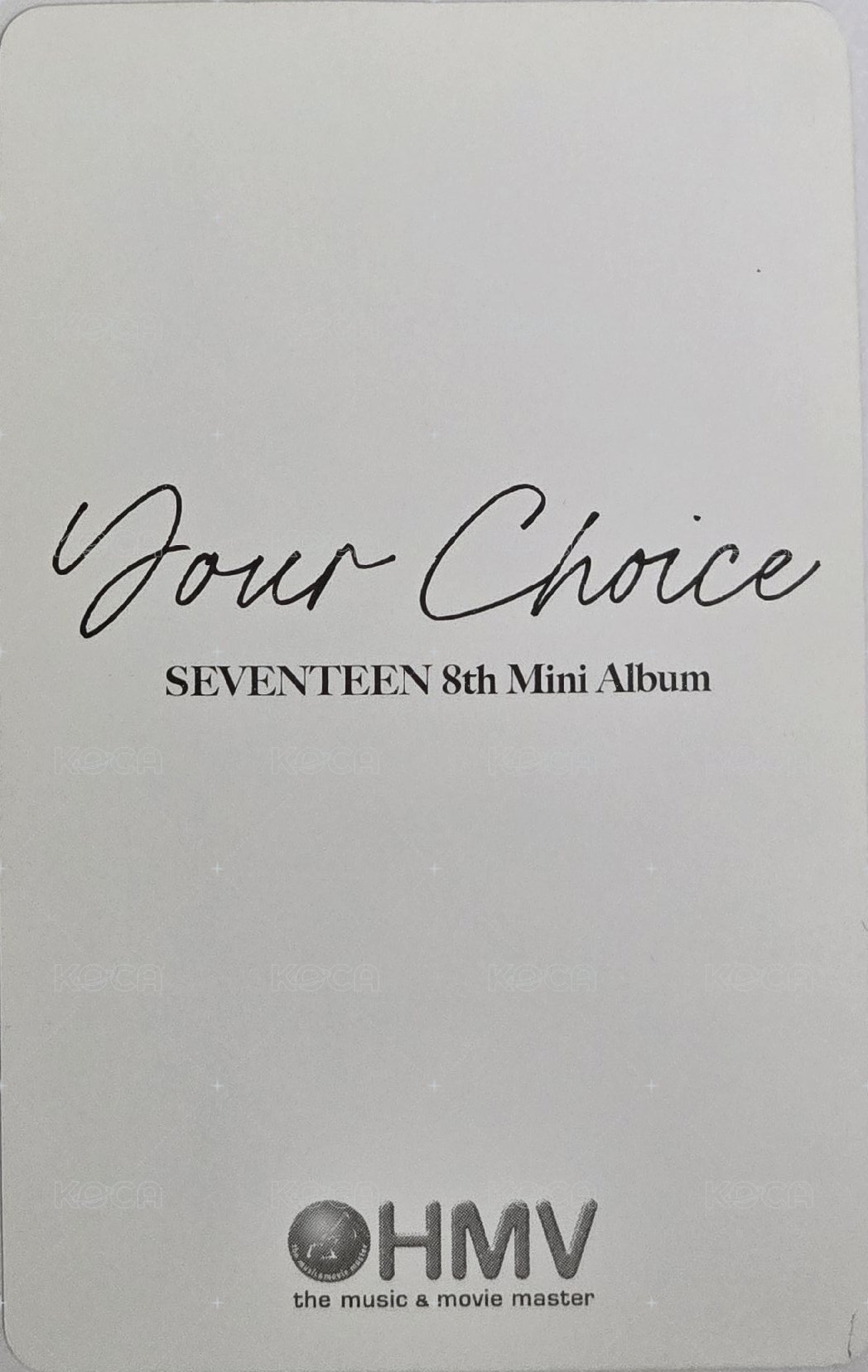 MINI8 hmv 特典卡  背面