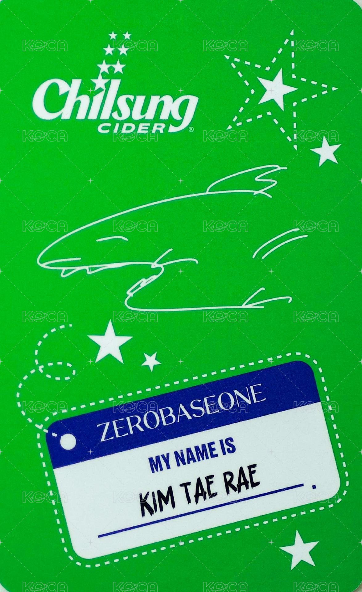 Chilsung 代言卡 汽水卡 背面