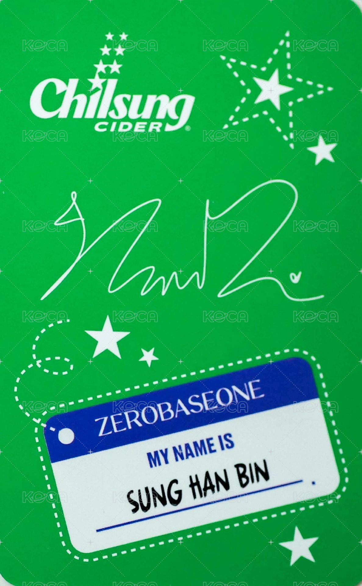 Chilsung 代言卡 汽水卡 背面