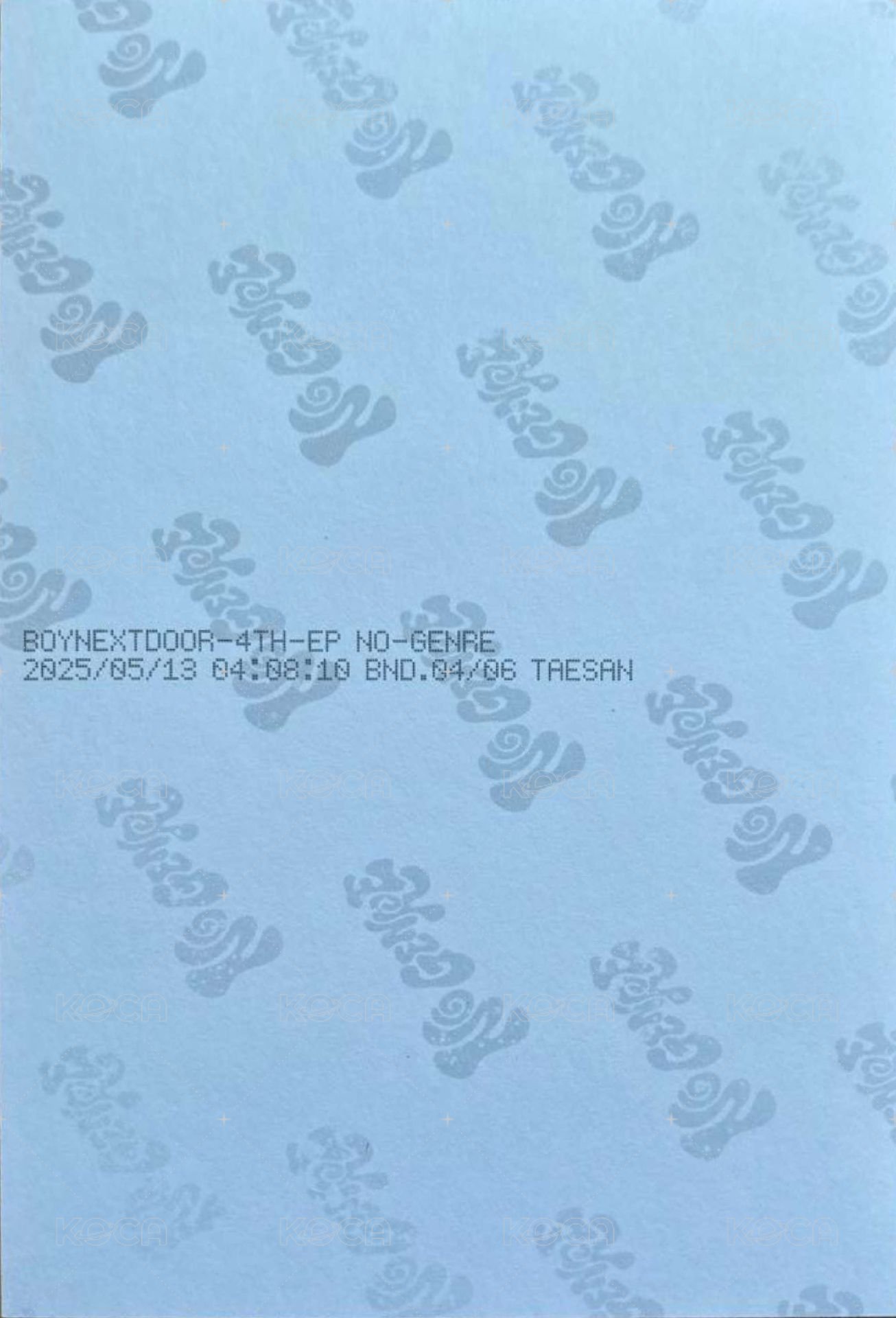 No Genre 專輯 明信片 No Matter ver. 背面