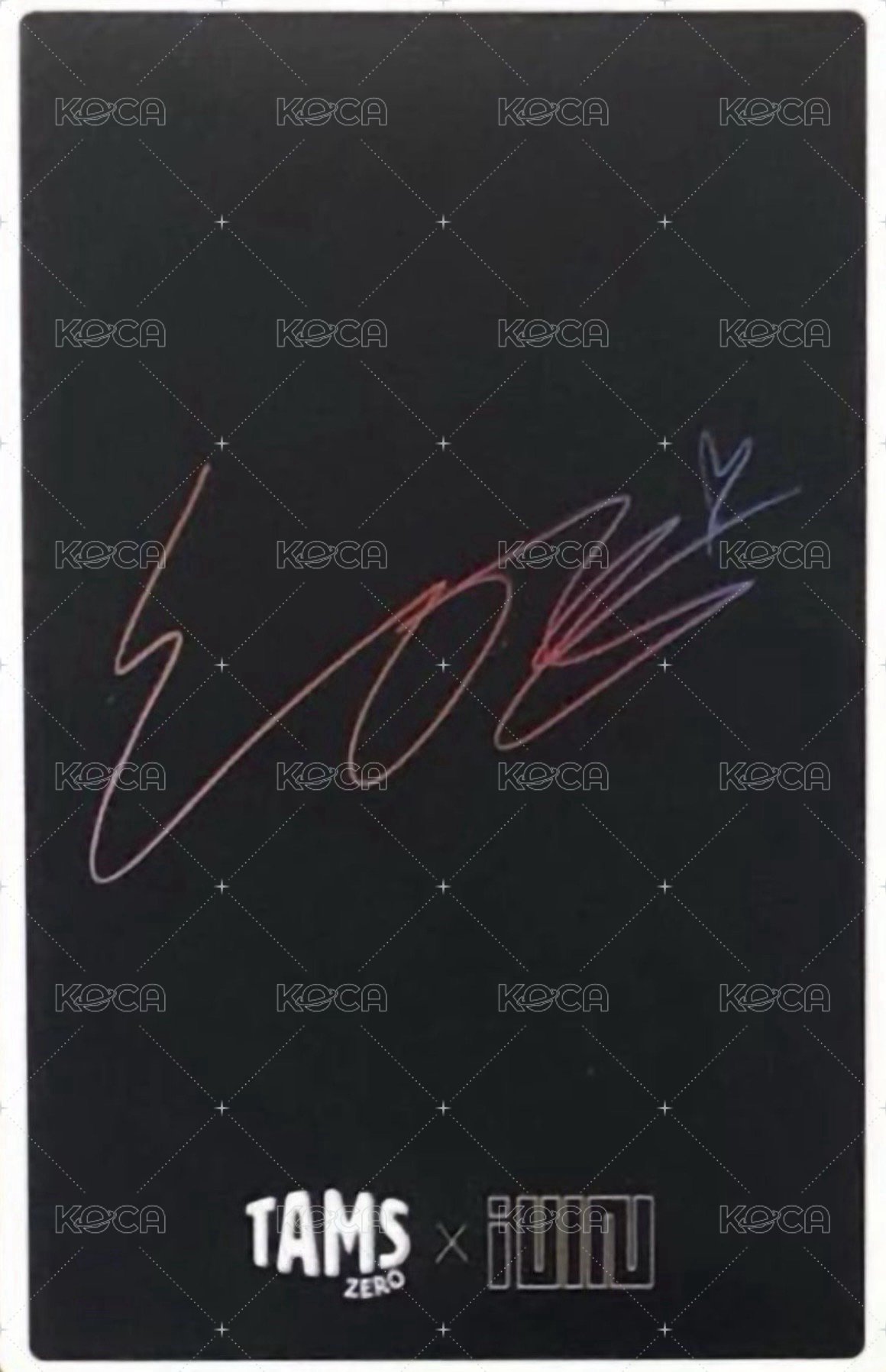 TAMS ZERO 代言卡  背面