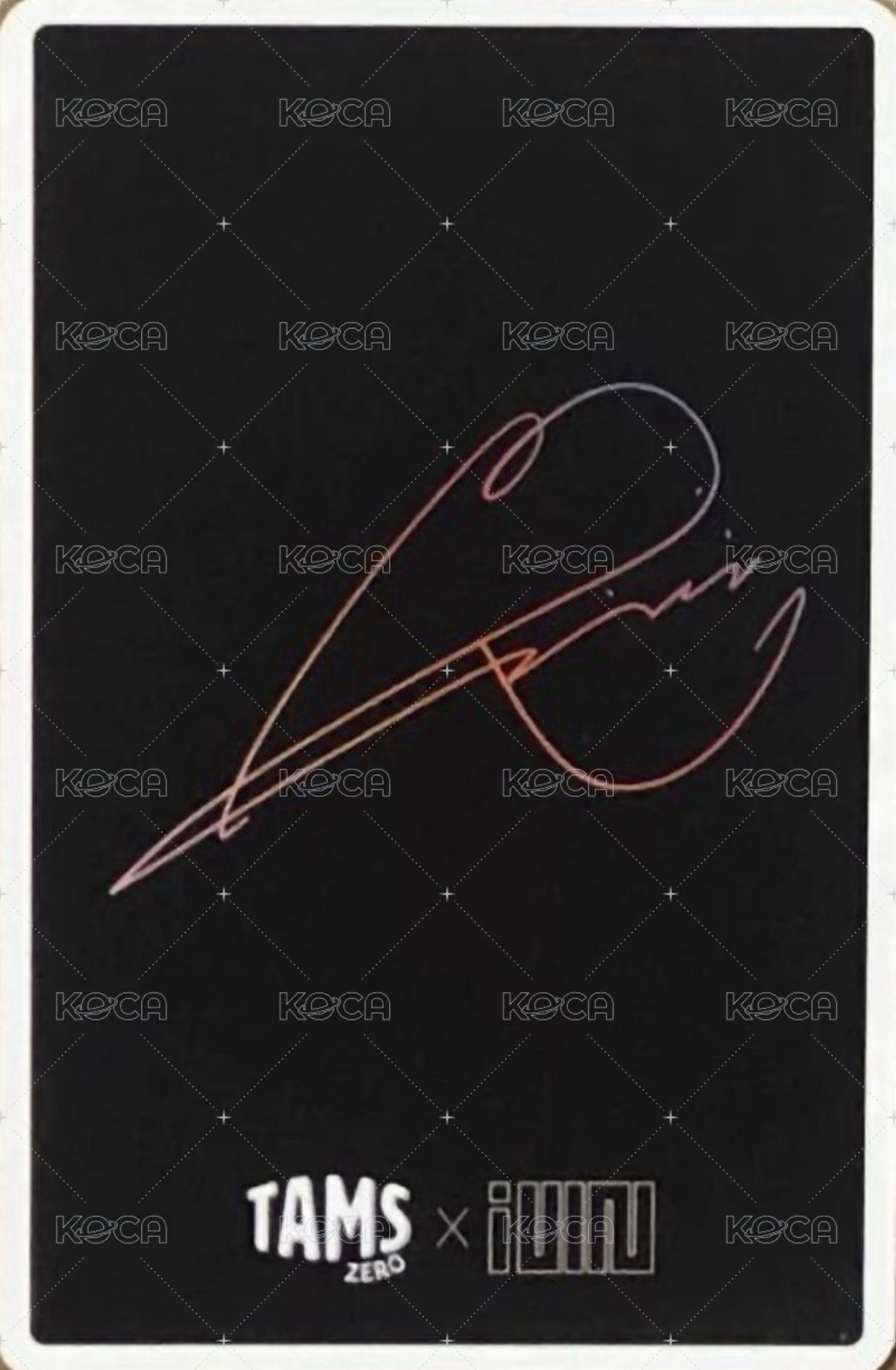 TAMS ZERO 代言卡  背面