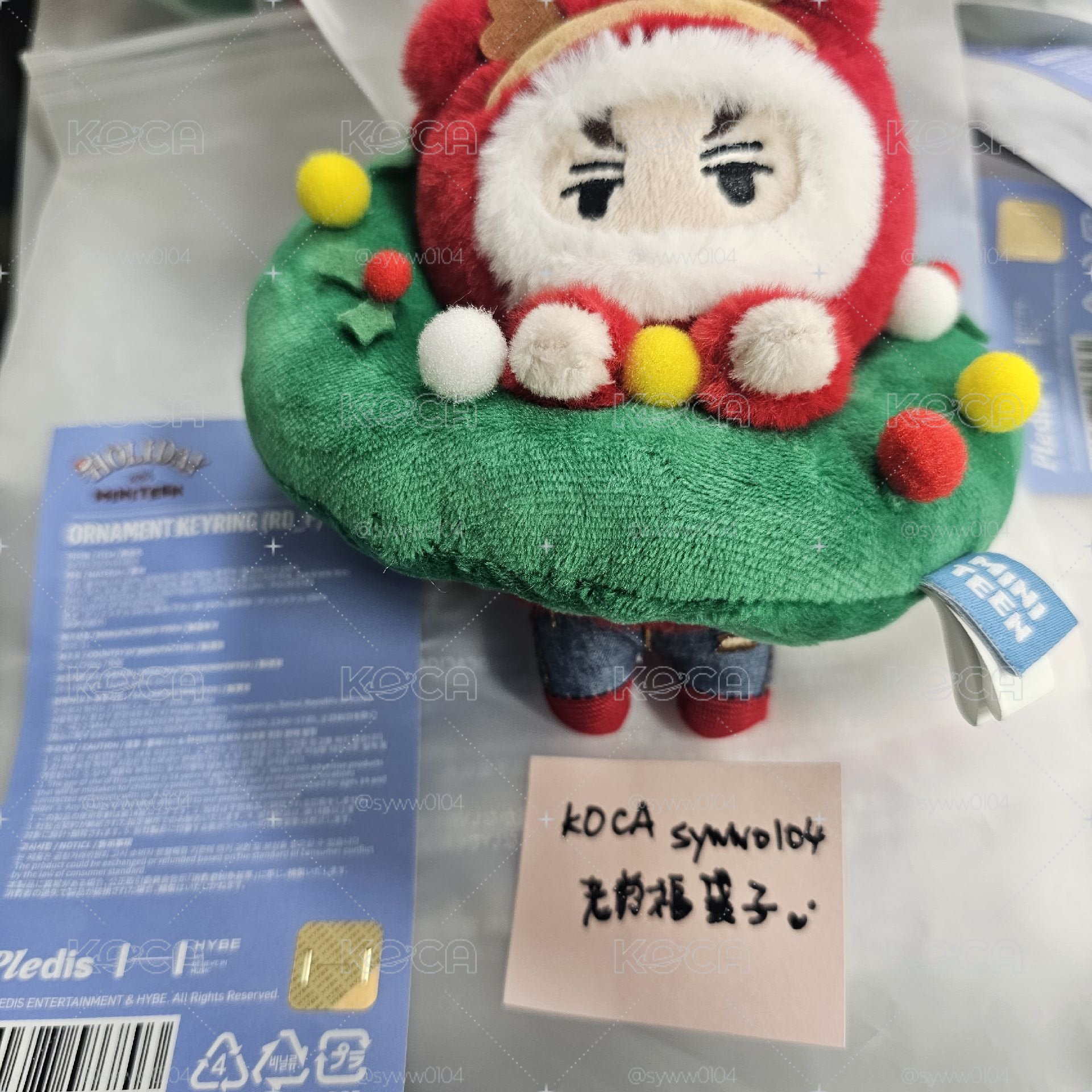聖誕MINITEEN 鑰匙圈吊飾 花圈吊飾娃